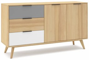 Cassettiera bassa in legno di pino in colore naturale 140x81 cm Elfa - Marckeric