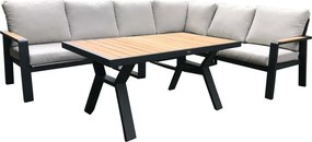 Set da giardino in alluminio grigio per 5 persone Rotterdam - Rojaplast