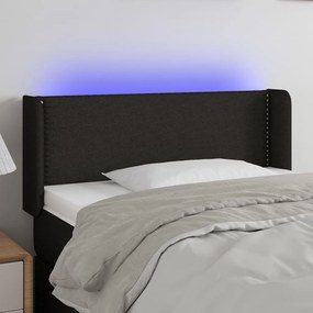 Testiera A Led Nera 103x16x78/88 Cm İn Tessuto /