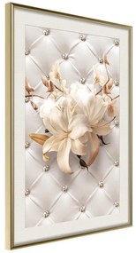 Poster  Lilies on Leather Upholstery  Cornice Quadri Cornice d'oro con passe-partout, Larghezza x Altezza Home decor 40x60