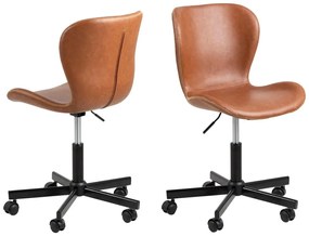 Sedia da ufficio marrone cognac Batilda - Actona