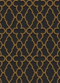 Gittertapete Treillage von Cole & Son - Bronze on Charcoal