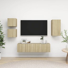 Set Di Mobili Tv 5 Pz Rovere Sonoma İn Legno Multistrato /