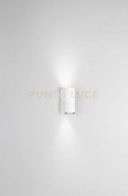 Applique zeno round bianco 2 luci attacco gu10 ip65 biemissione