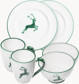 Set da colazione fatto a mano Grüner Hirsch, 2 persone, set da 6