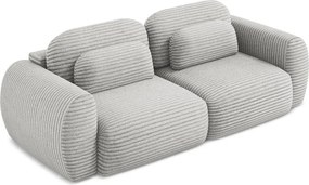 Divano grigio chiaro allungabile/con contenitore con rivestimento in velluto a coste 266 cm Kini – Makamii