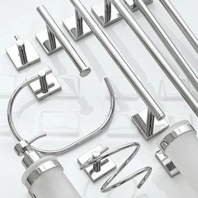 Porta asciugamani dritto da muro 55 cm in acciaio cromo serie Easy