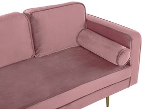 Chaise longue velluto rosa destra MIRAMAS Beliani