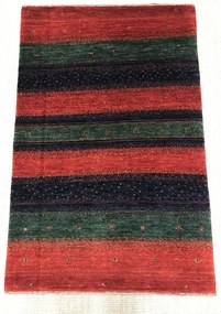Loribaft Tappeto 90 x 130 Verde (Iran) Annodato A Mano