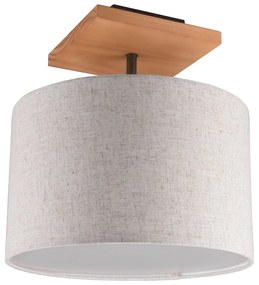 Apparecchio da soffitto grigio chiaro con paralume in tessuto Elmau - Trio