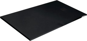 Piatto doccia in resina Strato nero L 120 x L 90 x H 2.7 cm opaco effetto pietra