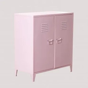 Credenza armadietto a 2 ante Pohpli in acciaio Rosa Marshmallow - Sklum