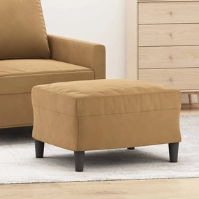 Poggiapiedi Marrone 60x50x41 Cm İn Velluto /