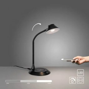 JUST LIGHT. 14414-18-LED Lampada da tavolo dimmerabile con ricarica PUCKI LED/4,5W/230V nera
