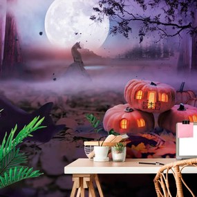 Carta da parati – Zucche nel bosco misterioso