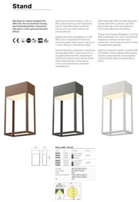 Redo 90604 - Applique da esterno LED STAND, 20 W / 230 V, IP65, marrone