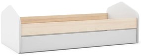 Letto per bambini in pino bianco/naturale con letto estraibile 90x200 cm Estefania - Marckeric