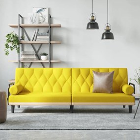 Divano Letto Con Braccioli Giallo Chiaro İn Tessuto /