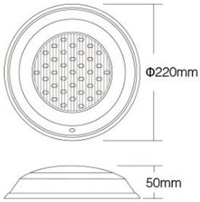 Lampada LED da parete per Piscine 15W RGB+CCT 12V AC/DC - LoRa 433MHz Colore RGB+CCT