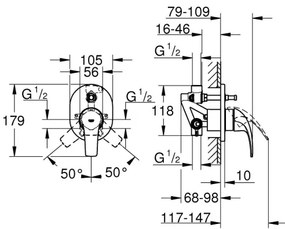 GROHE 29043000 - Miscelatore per vasca EUROCUBE cromo lucido