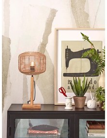 Lampada da tavolo con paralume in rattan di colore naturale (altezza 40 cm) Tanami - Good&amp;Mojo