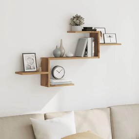Scaffale A Parete Rovere Artigianale 104x15x49 Cm İn Truciolato /