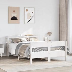 Letto senza materasso bianco 140x200 cm legno massello di pino