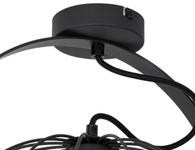 Plafoniera industriale nera 35 cm regolabile - Hanze