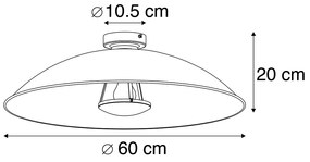 Plafoniera intelligente nera con oro 60 cm incl. Wifi A60 - Emilienne