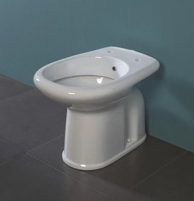 Vaso/Bidet a Terra Accessibile Con Scarico a Suolo Alice Ceramica "Confort" Bianco Lucido