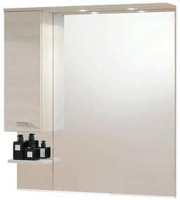 Specchio con illuminazione integrata bagno rettangolare Rimini L 100 x H 108 x P 18.5 cm bianco