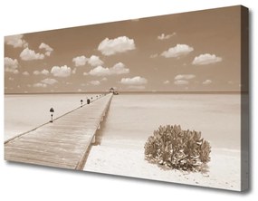 Quadro su tela Paesaggio del ponte sul mare 100x50 cm