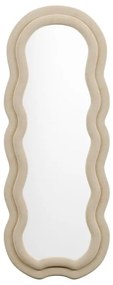 Specchio organico L. 60 x H. 160 cm in Velluto Beige - LINOA