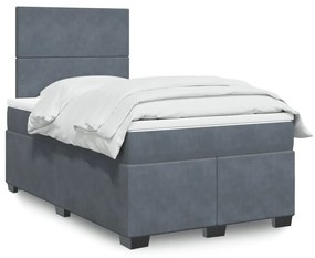 Giroletto A Molle Con Materasso Grigio Scuro 120x190 Cm Velluto /