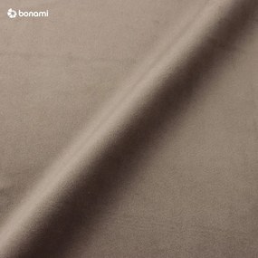 Letto matrimoniale imbottito tortora con contenitore con griglia 180x200 cm Hauke - Makamii