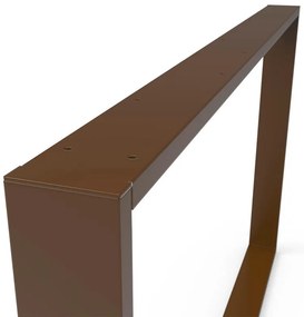 Gamba per mobili rettangolare STEELMI Tube in acciaio marrone lucido L 118 x P 8 x H 71 cm