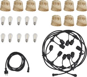 Ghirlanda luminosa in bambù con spina 8m con 10 luci LED IP44 - Ibiz
