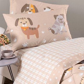 Completo Lenzuola in Cotone Cuccioli Singolo Caleffi Kids