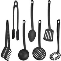 Set 7 utensili da cucina in plastica neri
