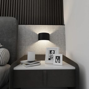 Applique Moderna 1 Luce Floki Fascia In Acciaio Nero