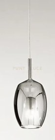 Vetro 1 luce attacco e27 fume specchiato rain d.17cm rosone acqui...