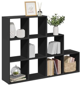 Libreria Divisorio 3 Ripiani Nera 137,5x29x103,5 Cm Truciolato /