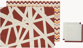 Tovagliette e tovaglioli in cotone Nastri, set da 4