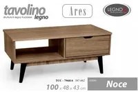 Tavolino salotto noce nero cm 100x 48 x 43 h con cassetto