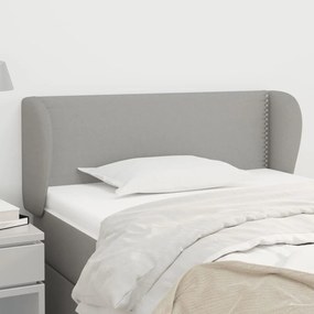 Testiera Ad Orecchio Grigio Chiaro 103x23x78/88 Cm İn Tessuto /