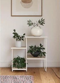 Consolle bianca con piano effetto frassino naturale 35x67 cm Dante - Støraa