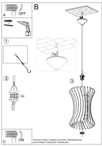 Lampadario su filo ORIANA 1xE27/60W/230V