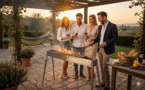 Set 3 Utensili per Barbecue in Acciaio Inox Lisa Luxury...