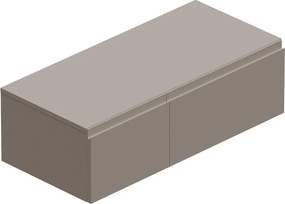 Mobile da bagno sospeso sotto lavabo Step destro L 100.3 x H 30 x P 46 cm tortora taupe, 2 cassetti