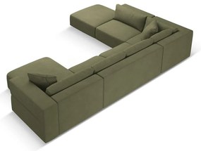 Divano a U angolare verde chiaro, angolo sinistro Esther - Milo Casa